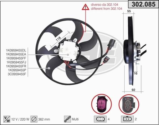 AHE 302.085 - Ventola, Raffreddamento motore autozon.pro