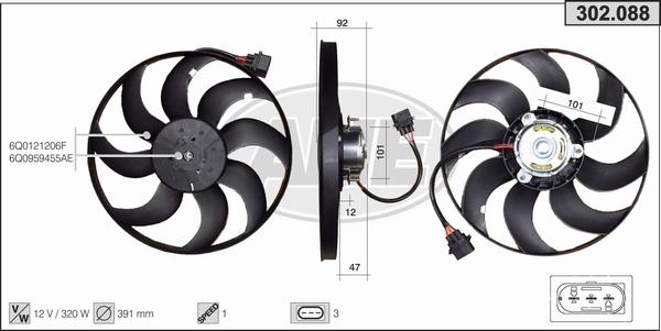 AHE 302.088 - Ventola, Raffreddamento motore autozon.pro