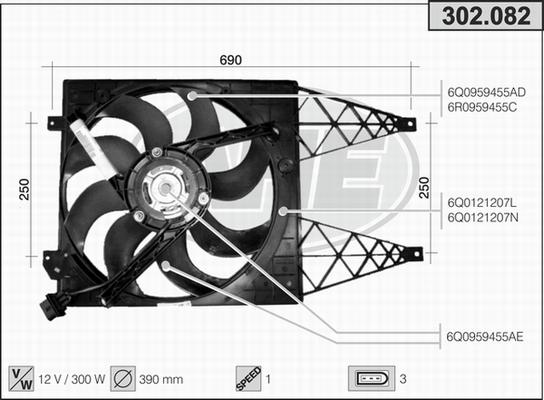 AHE 302.082 - Ventola, Raffreddamento motore autozon.pro