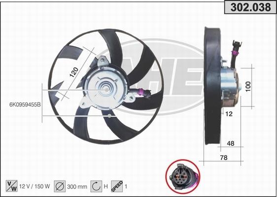 AHE 302.038 - Ventola, Raffreddamento motore autozon.pro