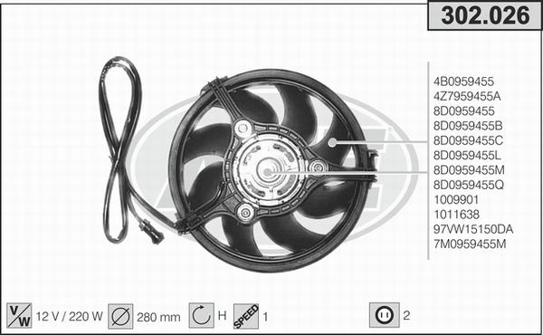 AHE 302.026 - Ventola, Raffreddamento motore autozon.pro