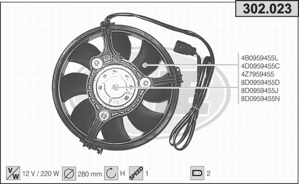 AHE 302.023 - Ventola, Raffreddamento motore autozon.pro