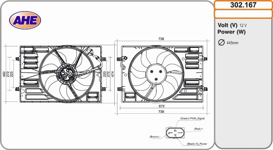 AHE 302.167 - Ventola, Raffreddamento motore autozon.pro