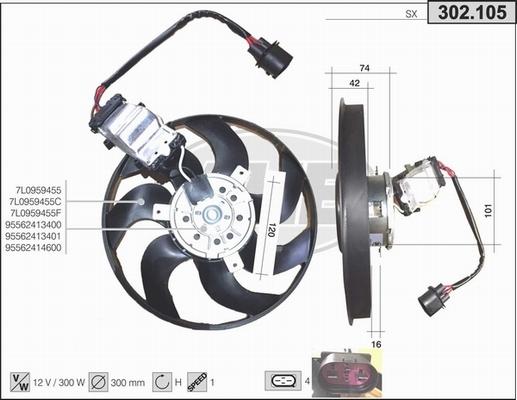 AHE 302.105 - Ventola, Raffreddamento motore autozon.pro