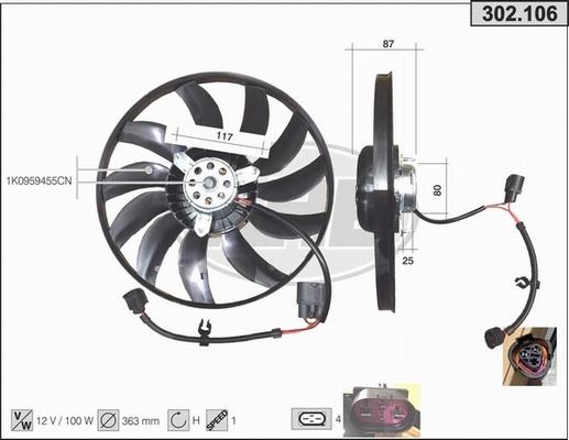 AHE 302.106 - Ventola, Raffreddamento motore autozon.pro