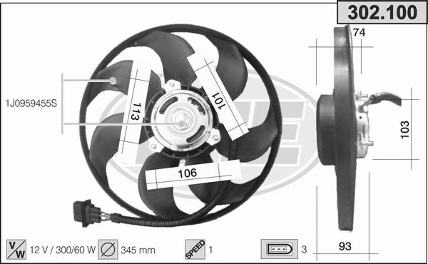 AHE 302.100 - Ventola, Raffreddamento motore autozon.pro