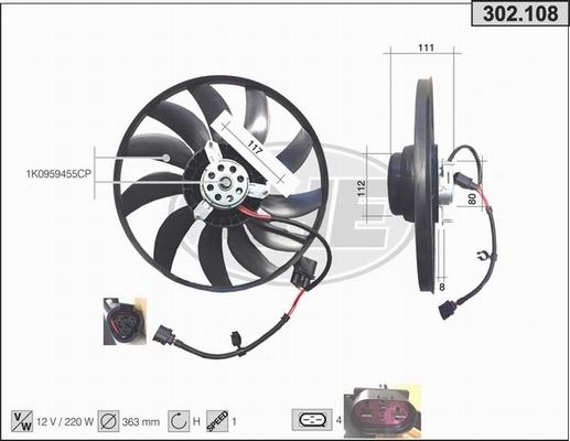 AHE 302.108 - Ventola, Raffreddamento motore autozon.pro