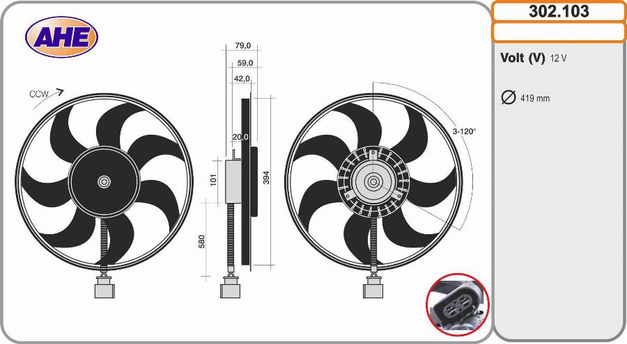 AHE 302.103 - Ventola, Raffreddamento motore autozon.pro