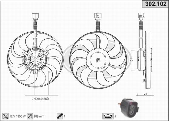 AHE 302.102 - Ventola, Raffreddamento motore autozon.pro