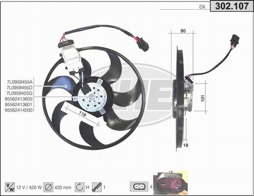 AHE 302.107 - Ventola, Raffreddamento motore autozon.pro