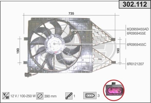 AHE 302.112 - Ventola, Raffreddamento motore autozon.pro