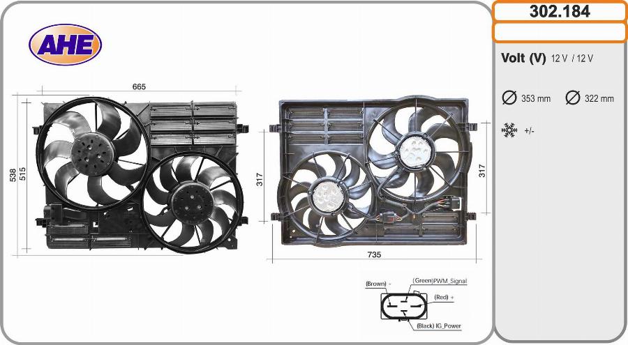 AHE 302.184 - Ventola, Raffreddamento motore autozon.pro