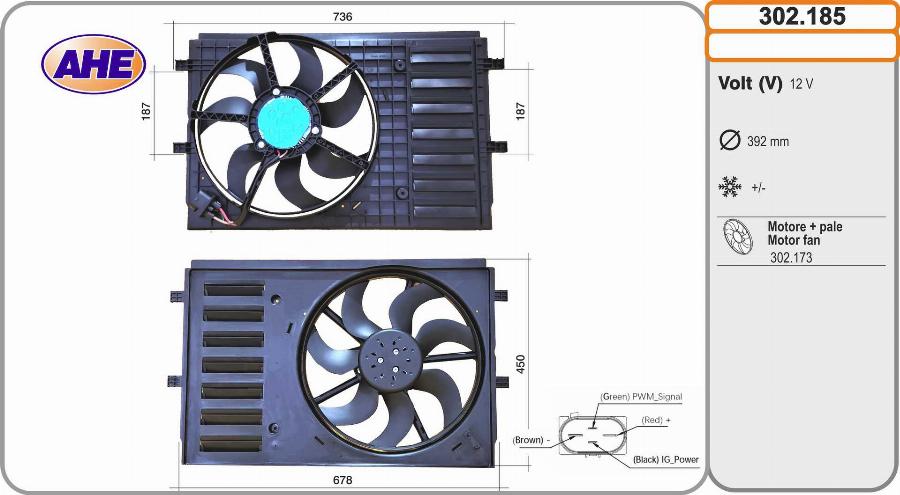 AHE 302.185 - Ventola, Raffreddamento motore autozon.pro