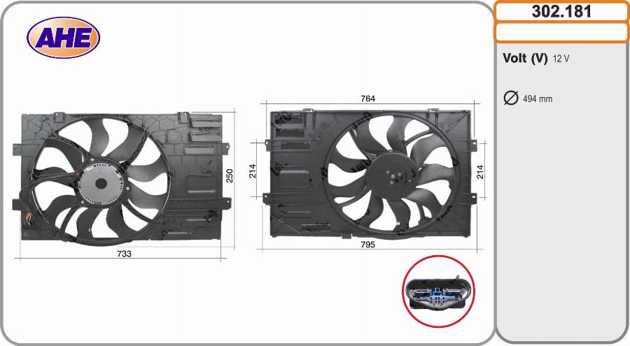 AHE 302.181 - Ventola, Raffreddamento motore autozon.pro