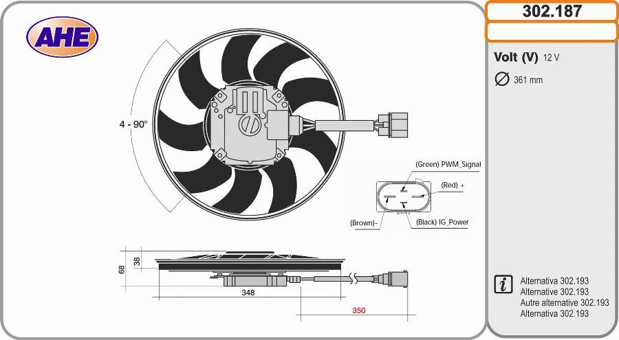 AHE 302.187 - Ventola, Raffreddamento motore autozon.pro