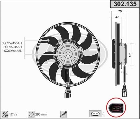 AHE 302.135 - Ventola, Raffreddamento motore autozon.pro