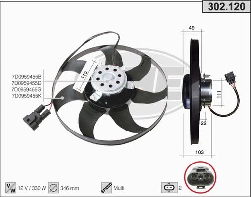 AHE 302.120 - Ventola, Raffreddamento motore autozon.pro