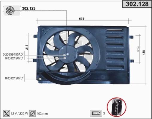 AHE 302.128 - Ventola, Raffreddamento motore autozon.pro