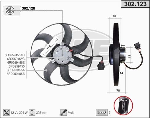 AHE 302.123 - Ventola, Raffreddamento motore autozon.pro