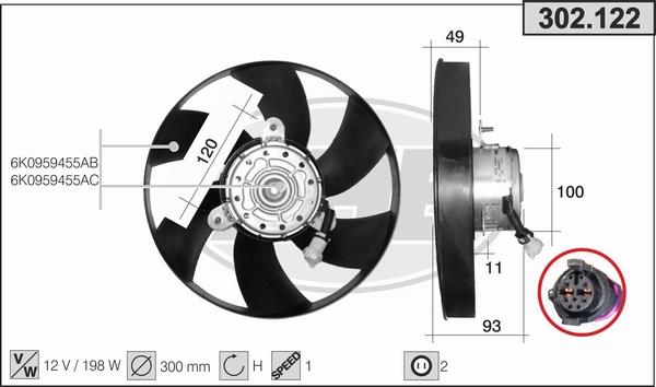 AHE 302.122 - Ventola, Raffreddamento motore autozon.pro