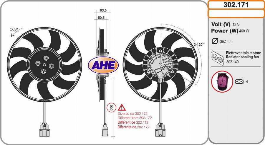 AHE 302.171 - Ventola, Raffreddamento motore autozon.pro