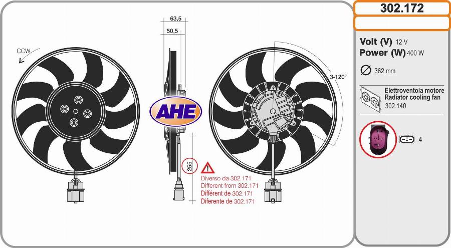 AHE 302.172 - Ventola, Raffreddamento motore autozon.pro