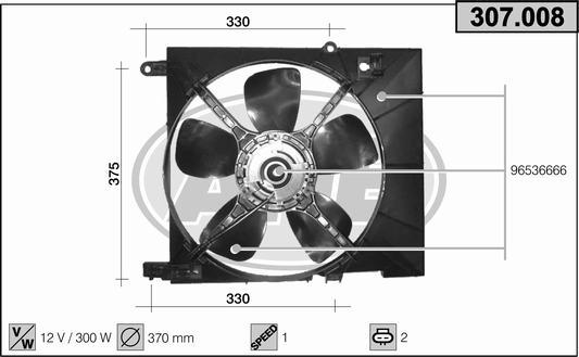 AHE 307.008 - Ventola, Raffreddamento motore autozon.pro