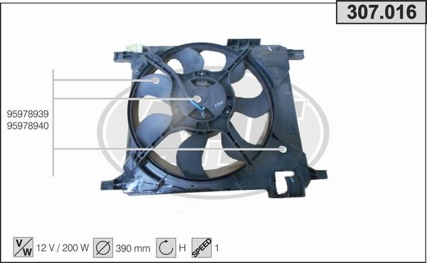 AHE 307.016 - Ventola, Raffreddamento motore autozon.pro