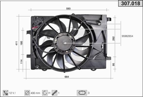 AHE 307.018 - Ventola, Raffreddamento motore autozon.pro