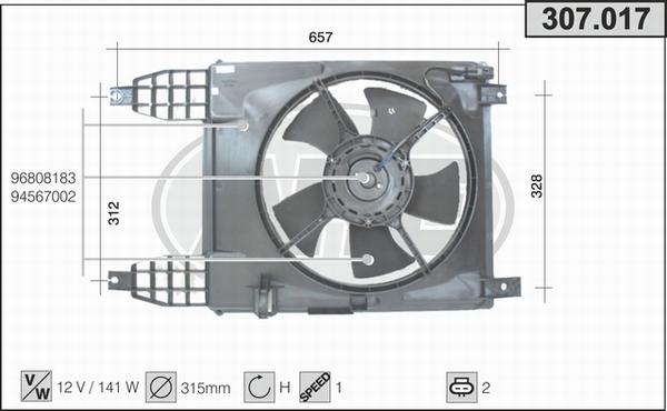 AHE 307.017 - Ventola, Raffreddamento motore autozon.pro