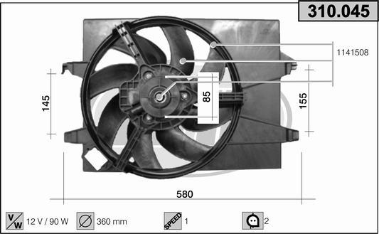 AHE 310.045 - Ventola, Raffreddamento motore autozon.pro