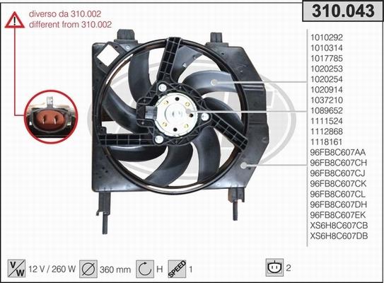 AHE 310.043 - Ventola, Raffreddamento motore autozon.pro