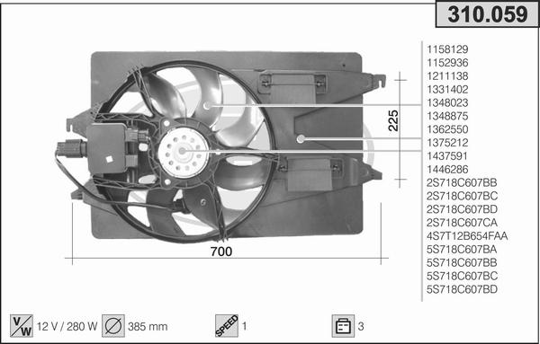 AHE 310.059 - Ventola, Raffreddamento motore autozon.pro