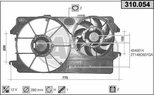 AHE 310.054 - Ventola, Raffreddamento motore autozon.pro