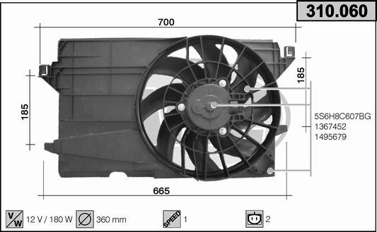 AHE 310.060 - Ventola, Raffreddamento motore autozon.pro