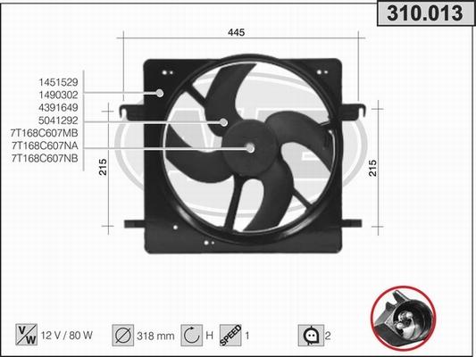 AHE 310.013 - Ventola, Raffreddamento motore autozon.pro