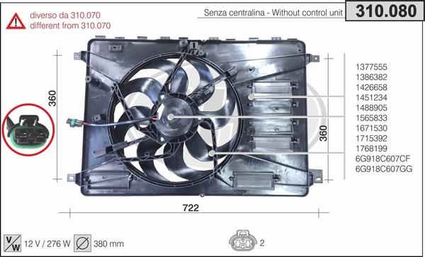 AHE 310.080 - Ventola, Raffreddamento motore autozon.pro