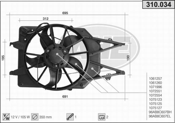 AHE 310.034 - Ventola, Raffreddamento motore autozon.pro