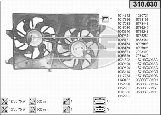 AHE 310.030 - Ventola, Raffreddamento motore autozon.pro