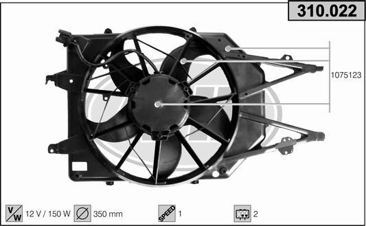 AHE 310.022 - Ventola, Raffreddamento motore autozon.pro