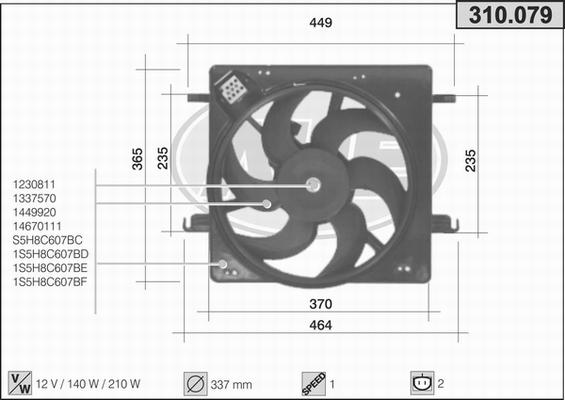 AHE 310.079 - Ventola, Raffreddamento motore autozon.pro