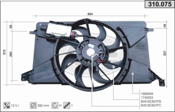 AHE 310.075 - Ventola, Raffreddamento motore autozon.pro