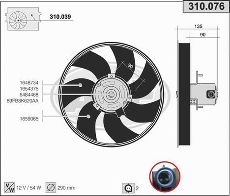 AHE 310.076 - Ventola, Raffreddamento motore autozon.pro