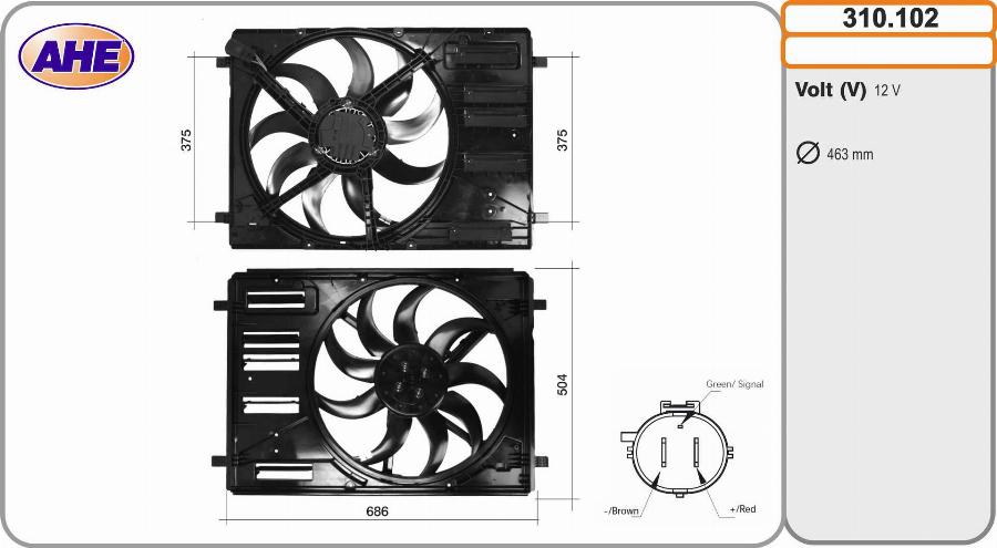 AHE 310.102 - Ventola, Raffreddamento motore autozon.pro