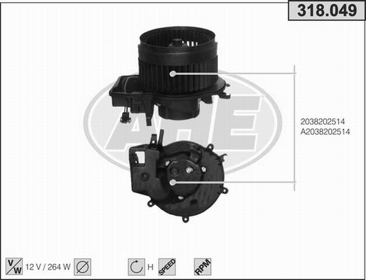 AHE 318.049 - Ventilatore abitacolo autozon.pro