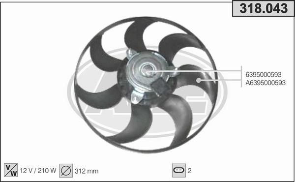 AHE 318.043 - Ventola, Raffreddamento motore autozon.pro