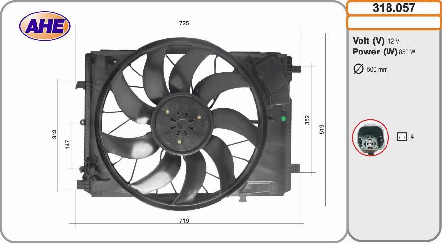 AHE 318.057 - Ventola, Raffreddamento motore autozon.pro