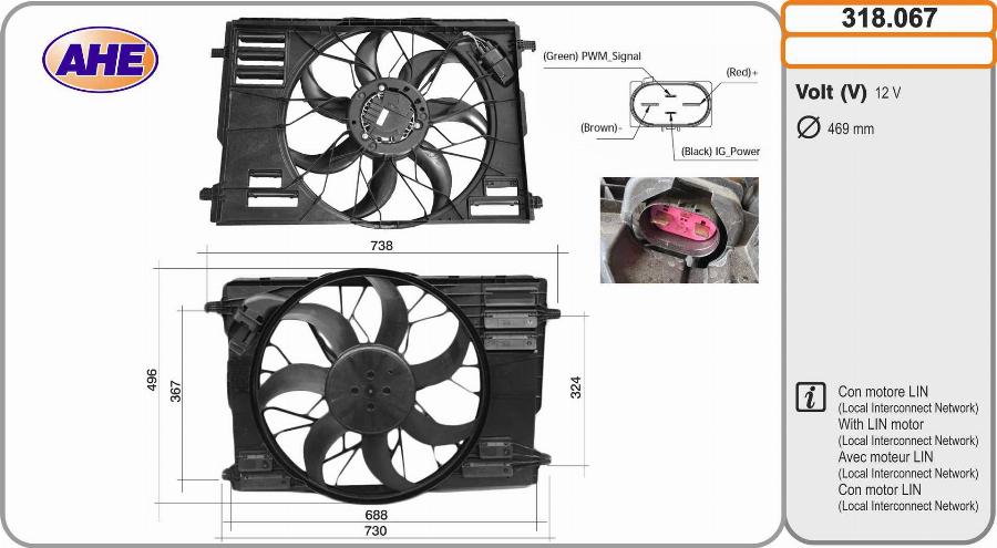 AHE 318.067 - Ventola, Raffreddamento motore autozon.pro