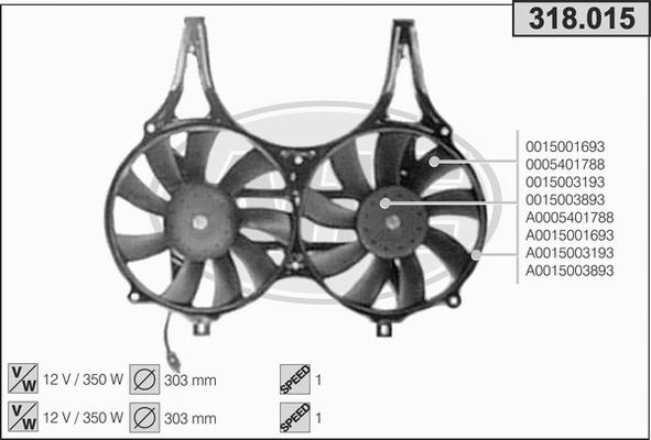 AHE 318.015 - Ventola, Raffreddamento motore autozon.pro