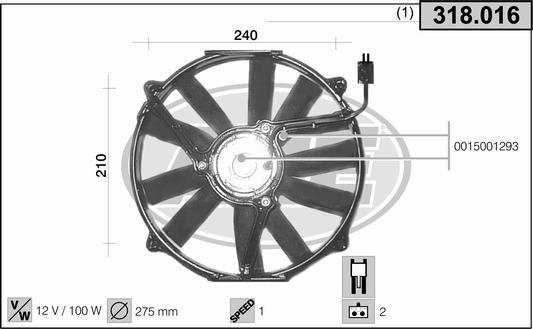 AHE 318.016 - Ventola, Raffreddamento motore autozon.pro